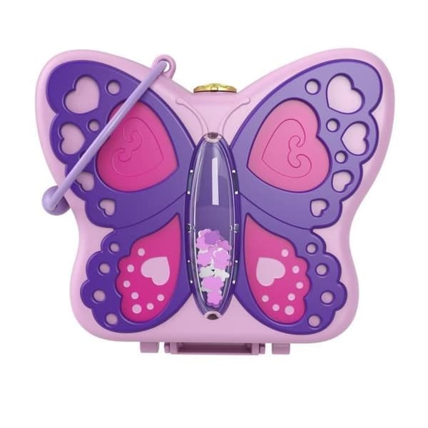 Polly Pocket - Butterfly Garden Box, med Polly och Pollys mamma, 5 överraskningar, 13 tillbehör - Mini-docka - Från 4 år