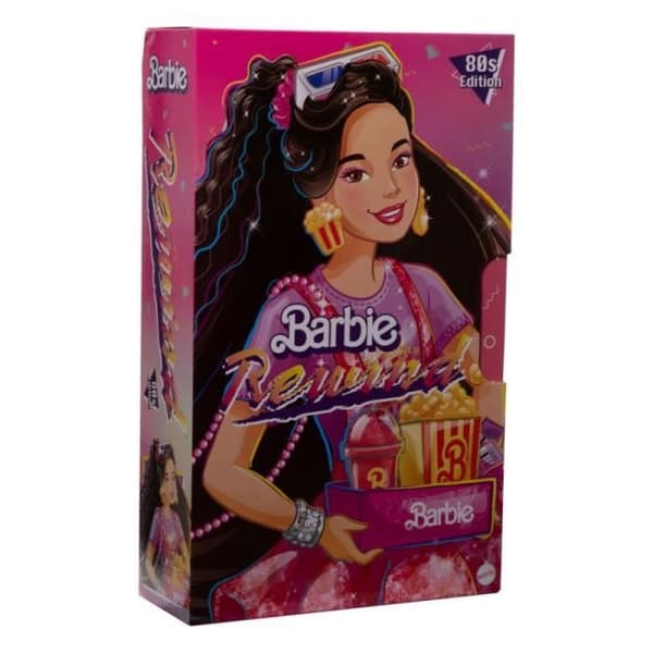 Barbie Rewind 80-talsdocka - Mattel - På bio - Stativ ingår - Äkthetsintyg - Tillbehör