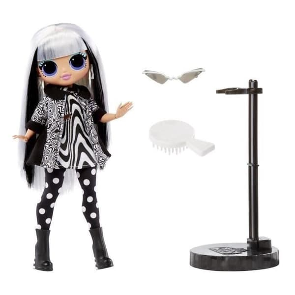 LOL Surprise OMG - 24 cm Fashion Model Doll - 1 Groovy Babe Doll + 1 dockställ + 1 borste