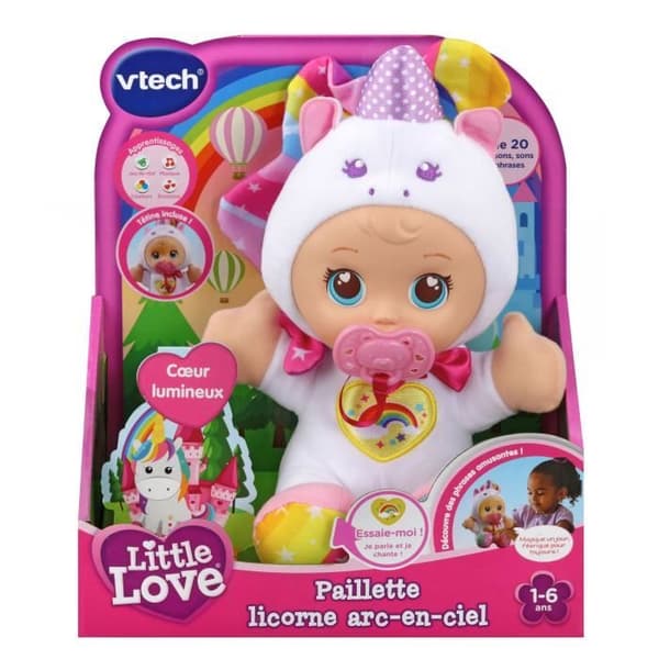 VTECH - Little Love - Sequin Unicorn Rainbow - Interaktiv docka