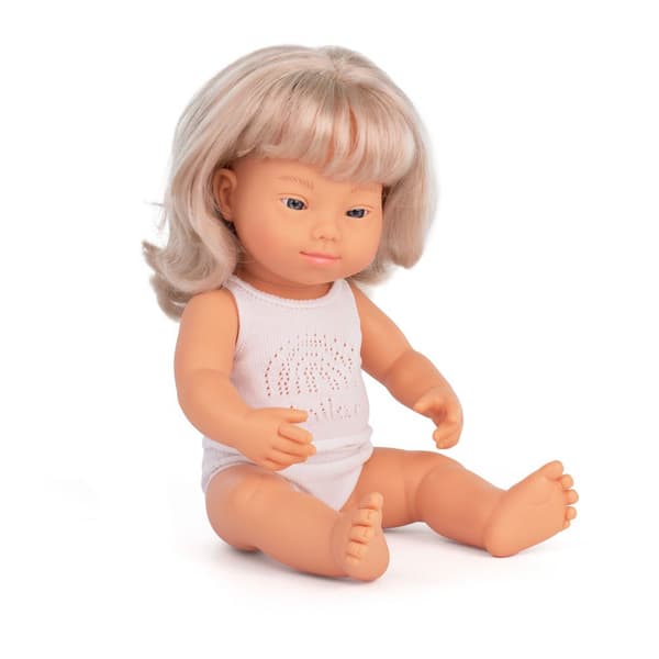 Miniland Blond Downs Syndrom Babydocka 38 Cm Beige