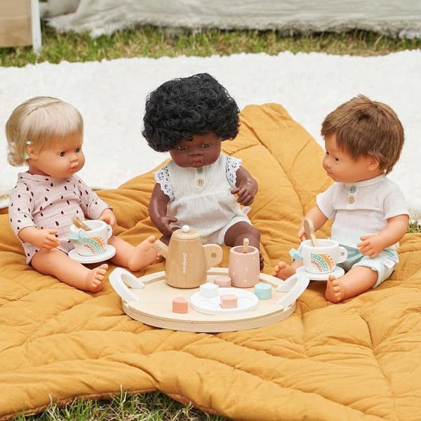Miniland Kaukasiskt Downs Syndrom Babydocka 38 Cm Rosa