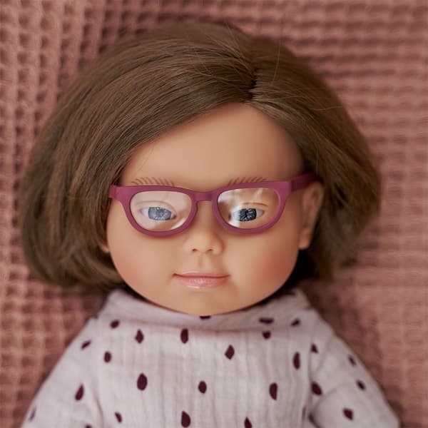 Miniland Kaukasisk Med Briller Baby Doll 38 Cm Flerfarvet