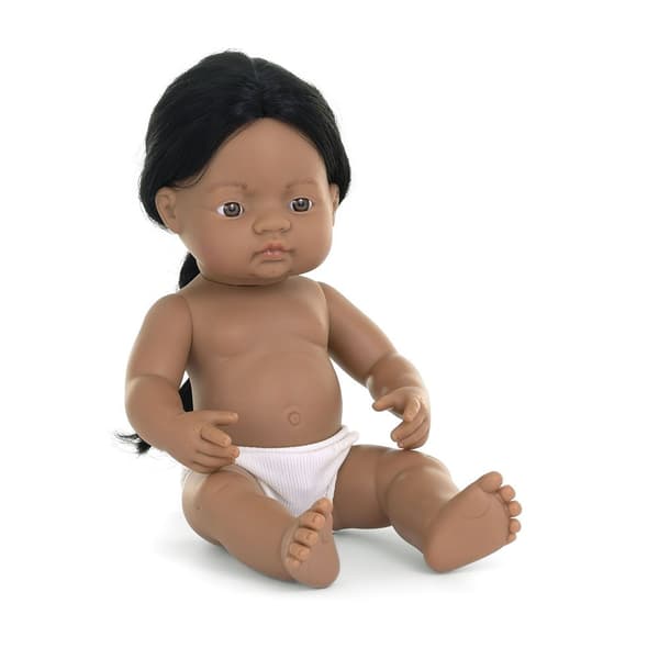 Miniland Native American Boy 38 Cm Docka Svart