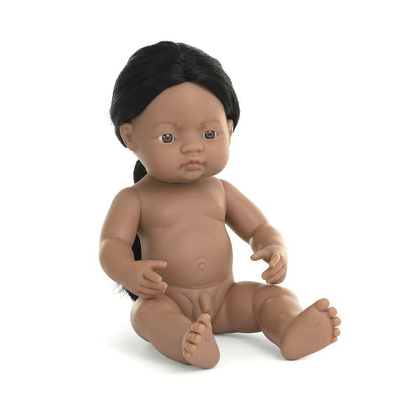 Miniland Native American Boy 38 Cm Dukke Sort
