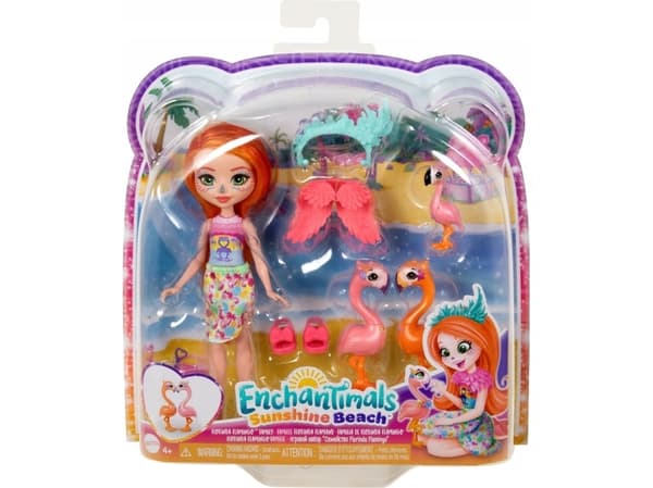 Mattel Enchantimals Dukke Flamingofamilien Florinda Flamingo + 3 dyr