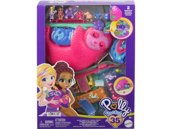 Mattel Polly Pocket Action Figur Sloth Family (HRD40)