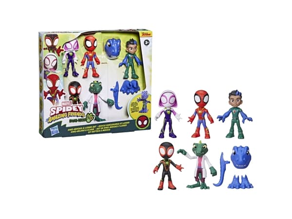 Marvel Spidey and His Amazing Friends Dino-Webs, Dino Heroes & Lizard Set, 5 Action Figures, Preschool Super Hero Toys for Boys and Girls Ages 3+, 3