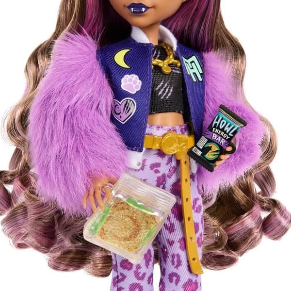 Monster High-Clawdeen Wolf-Doll med Crescent Dog och tillbehör HRP65