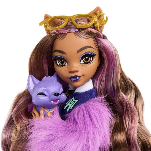 Monster High-Clawdeen Wolf-Doll med Crescent Dog och tillbehör HRP65