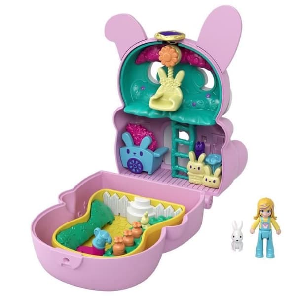 Polly Pocket - Kaninförvandlingslåda, med Polly minidocka, kaninfigur och överraskningar - Minidocka - Från 4 år