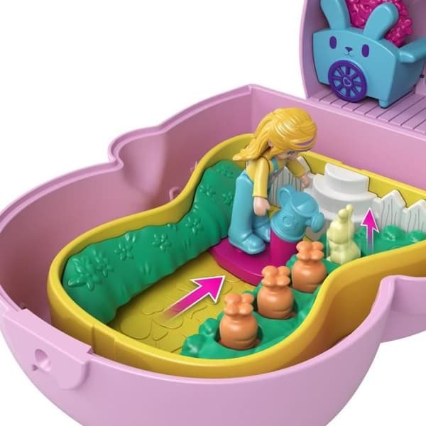 Polly Pocket - Kaninförvandlingslåda, med Polly minidocka, kaninfigur och överraskningar - Minidocka - Från 4 år