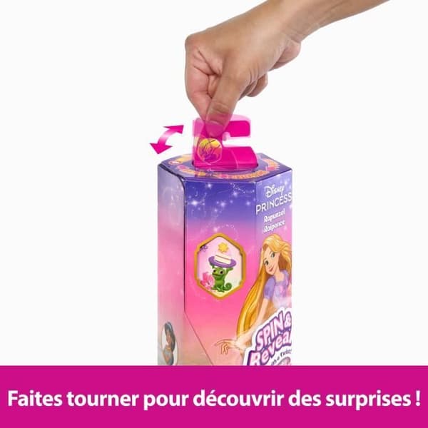 Spin & Reveal Rapunzel Mattel Disney Princess Doll med överraskningar HTV86