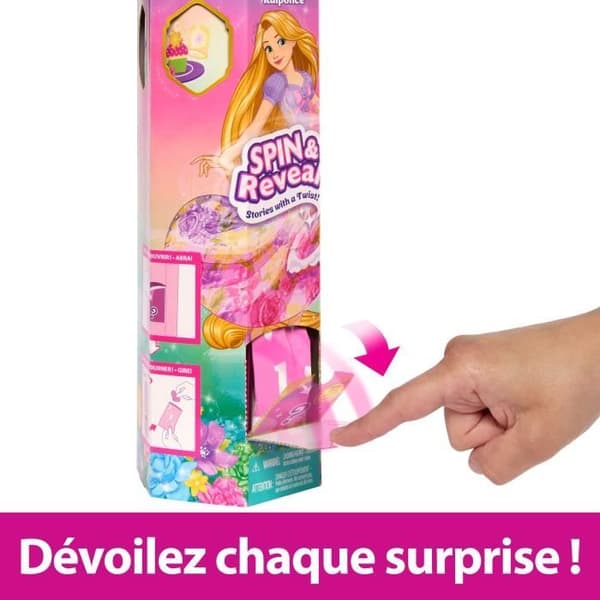 Spin & Reveal Rapunzel Mattel Disney Princess Doll med överraskningar HTV86