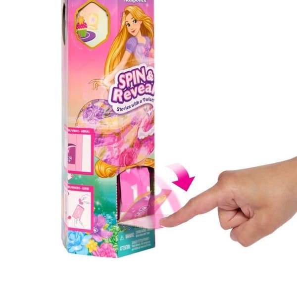 Spin & Reveal Rapunzel Mattel Disney Princess Doll med överraskningar HTV86
