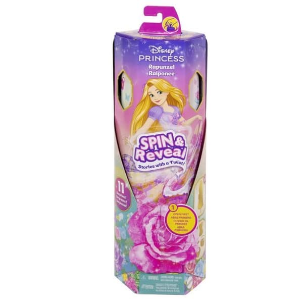 Spin & Reveal Rapunzel Mattel Disney Princess Doll med överraskningar HTV86