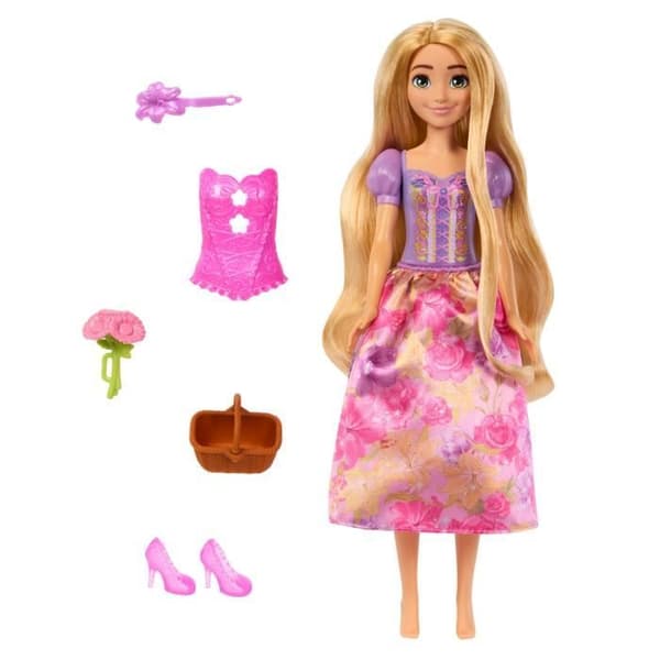 Spin & Reveal Rapunzel Mattel Disney Princess Doll med överraskningar HTV86