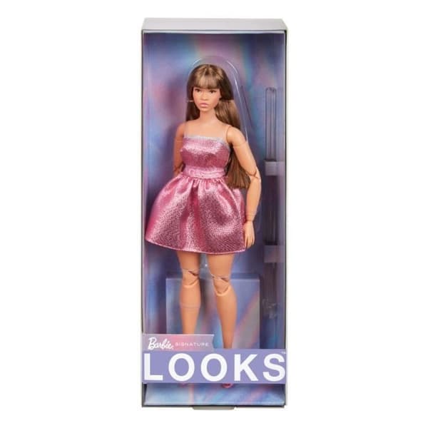 MATTEL BARBIE SIGNATURE BARBIE LOOKS 23 - KURVIG, ROSA MINIKLÄNNING