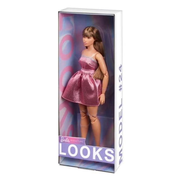 MATTEL BARBIE SIGNATURE BARBIE LOOKS 23 - KURVIG, ROSA MINIKLÄNNING