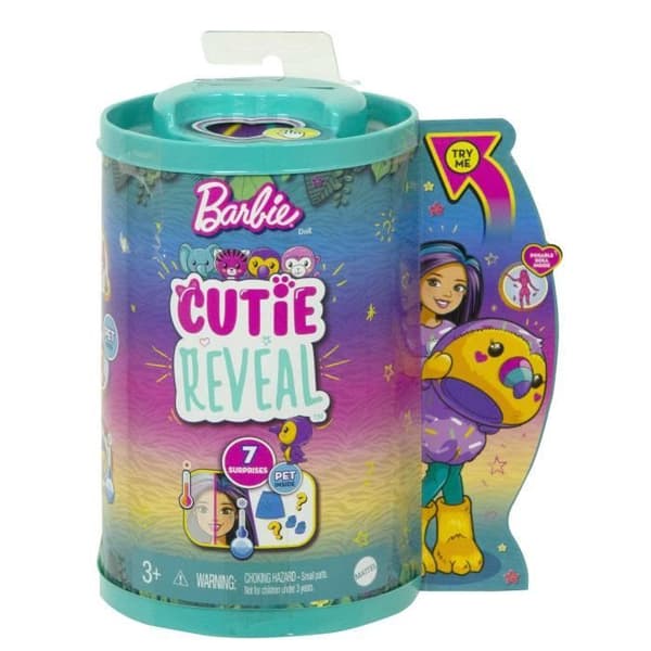 Barbie Cutie Reveal Docka - Djurserie - Flerfärgad - 7 Överraskningar - Djurkostym - Ledad Chelsea