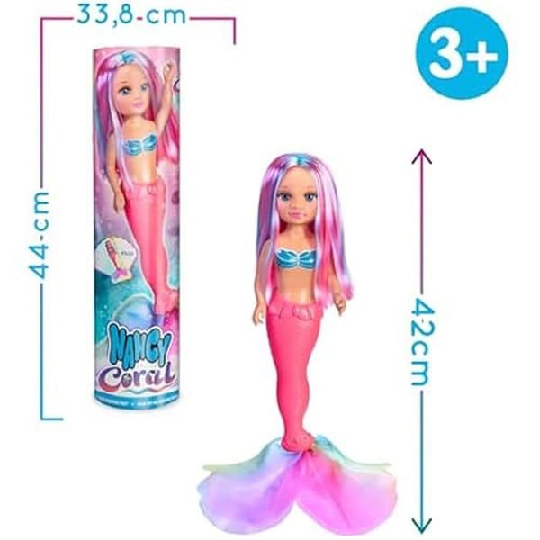 Nancy Corail Doll NAC69000 - 100 % sjöjungfru - sjöjungfrusvans - flerfärgat tyg - mångfärgad man