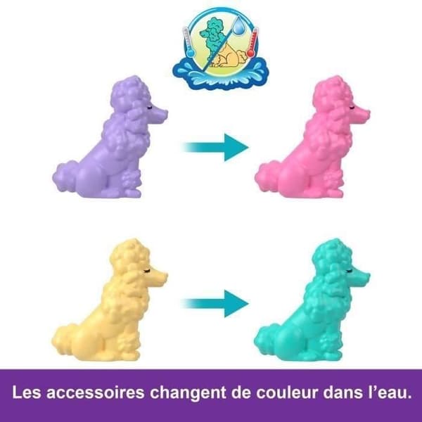 Polly Pocket-Poodle Grooming Set 2 figurer och 12 tillbehör HKV35