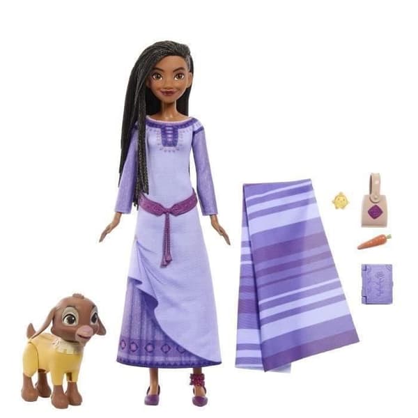 Disney-Wish-Asha äventyrslåda från Kingdom of Rosas-Doll, djur HPX25