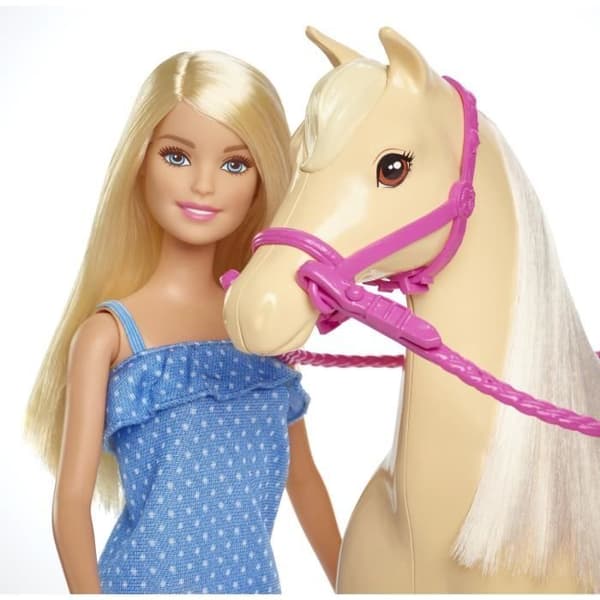 Barbie docka och hennes häst - BARBIE - Blond - Ridtillbehör ingår