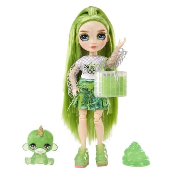 Rainbow High Fashion Doll with Slime Kit och Pet - Jade (Grön) - 28cm Glitter Doll with Slime Kit