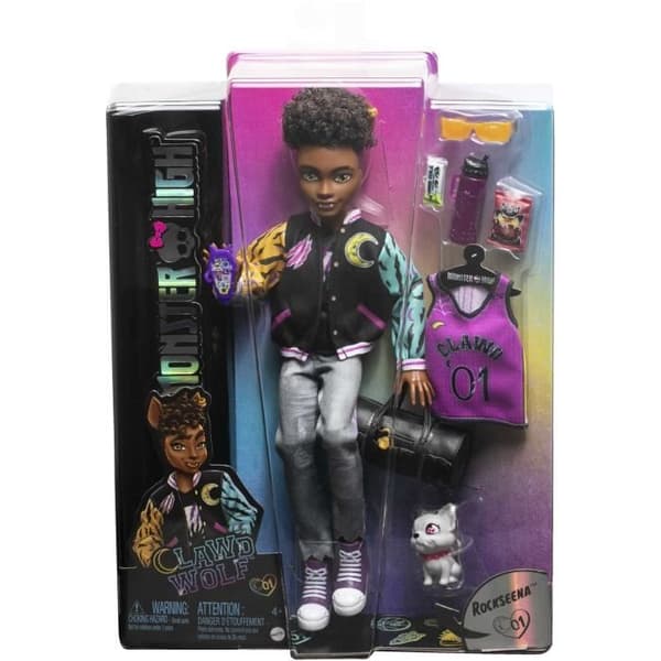 Monster High-Clawd Wolf-Doll med djur och tillbehör HNF65