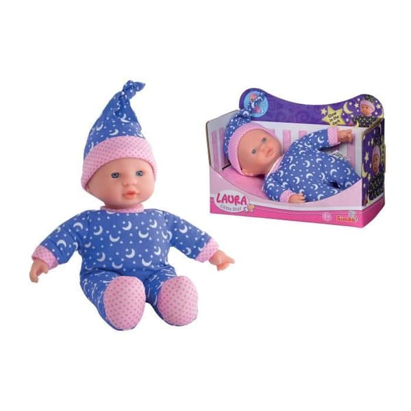Fosforescerande Laura docka 20cm - Simba - Mjuk kropp och stjärnklar pyjamas