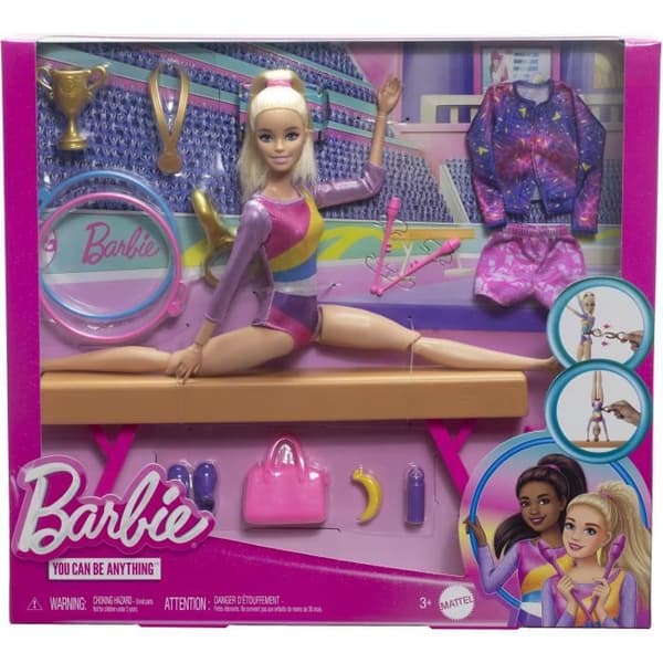 Barbie - Gymnastik - Set med docka och mer än 10 tillbehör