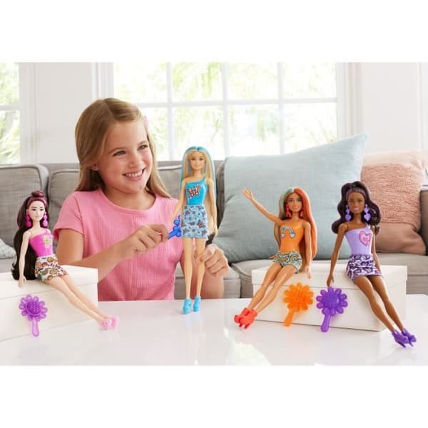Barbie-Color Reveal-Asorterade dockor och 6 överraskningar Groovy-serien HRK06