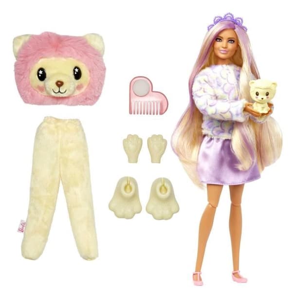 Barbie® Barbie Doll Cutie Reveal Lion Comfort T-shirt - Modedocka - från 3 år och uppåt