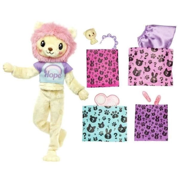 Barbie® Barbie Doll Cutie Reveal Lion Comfort T-shirt - Modedocka - från 3 år och uppåt