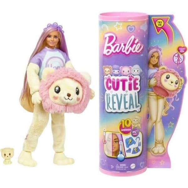 Barbie® Barbie Doll Cutie Reveal Lion Comfort T-shirt - Modedocka - från 3 år och uppåt