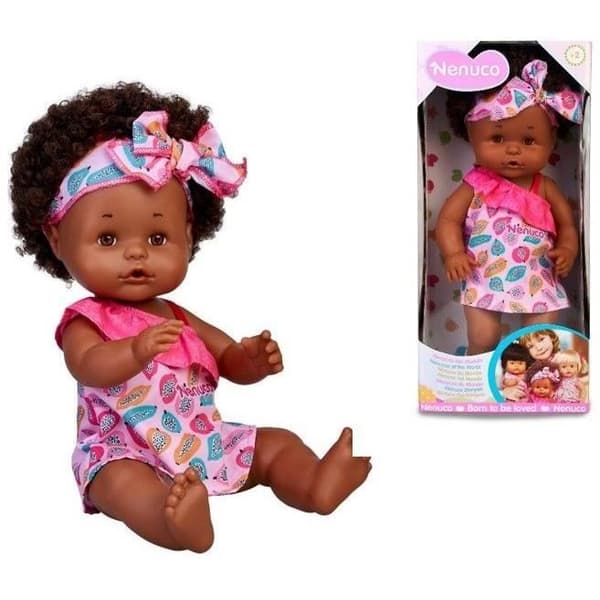 Nenuco Afro Style Doll 35 cm - Drink- och kissfunktion - För barn från 2 år