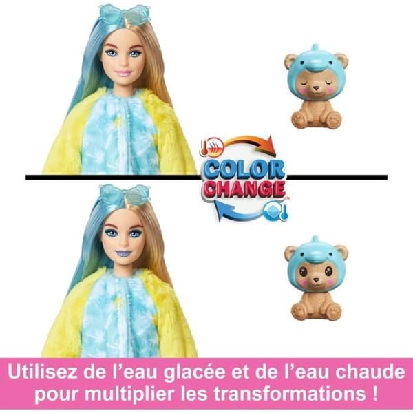 Docka med Barbie-Cutie Reveal-kostymtema, Delfinbjörn HRK25