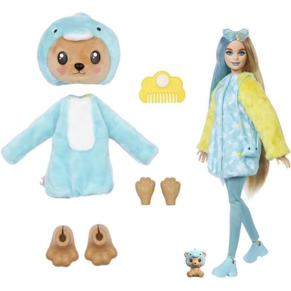 Docka med Barbie-Cutie Reveal-kostymtema, Delfinbjörn HRK25