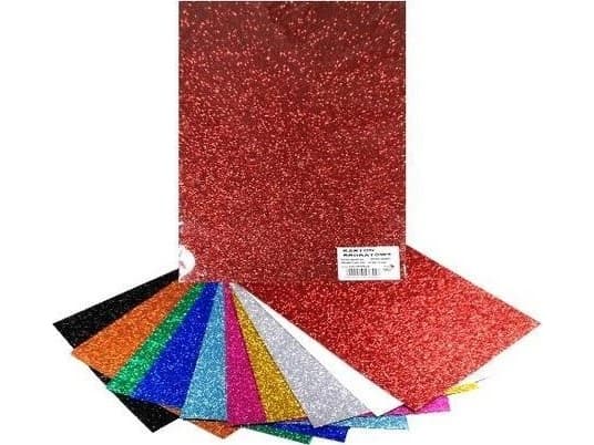 MFP-papper Färg Glitterkartong 250g 25x35cm 10 ark