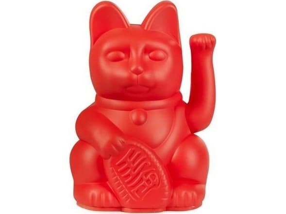 Figurin Papo den lyckliga katten liten röd