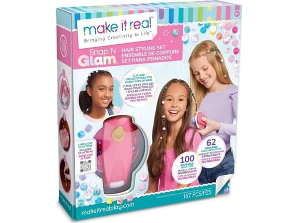 Make it real MAKE IT REAL Hårstyling Snap 'N Glam, kreativ leksak