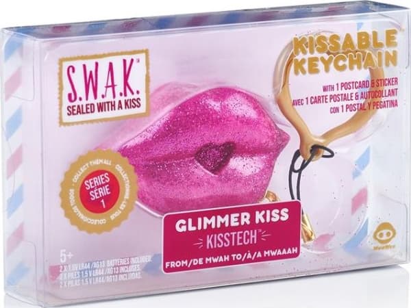 S.W.A.K. keychain Glimmer (Pink Glitter) kiss with butterfly sound, 4116