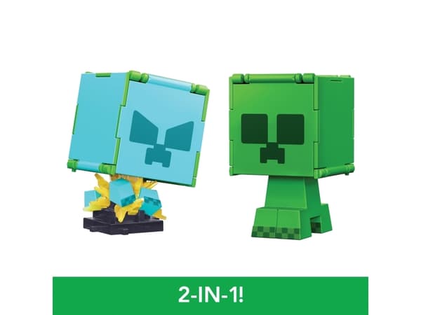 Minecraft FLIPPIN'' FIGS Creeper + Charged Creeper, 6 yr(s), Minecraft, Green, Plastic