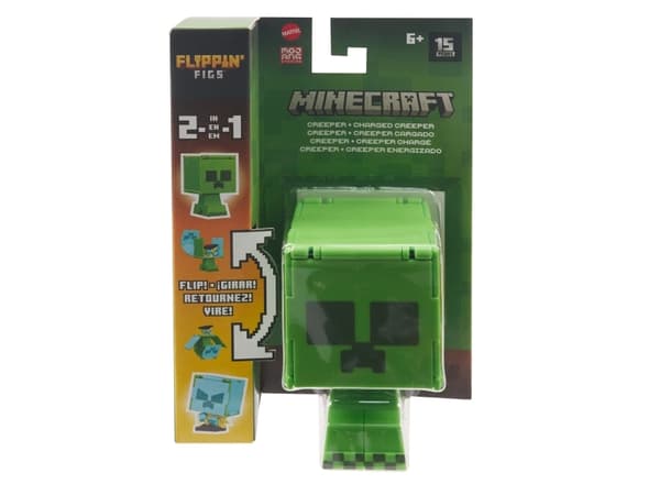 Minecraft FLIPPIN'' FIGS Creeper + Charged Creeper, 6 yr(s), Minecraft, Green, Plastic