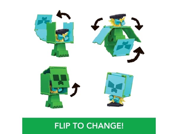 Minecraft FLIPPIN'' FIGS Creeper + Charged Creeper, 6 yr(s), Minecraft, Green, Plastic