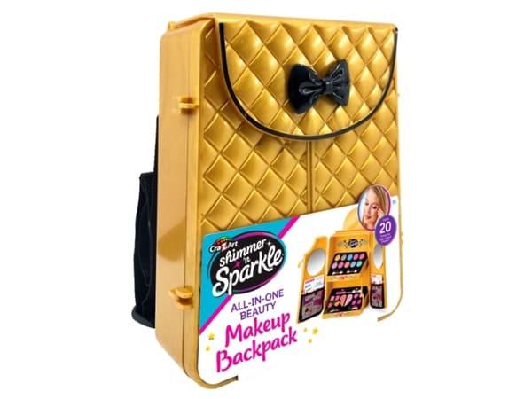 SHIMMER N SPARKLE COSMETIC BACKPACK GOLD