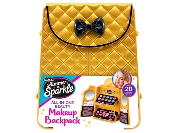 SHIMMER N SPARKLE COSMETIC BACKPACK GOLD