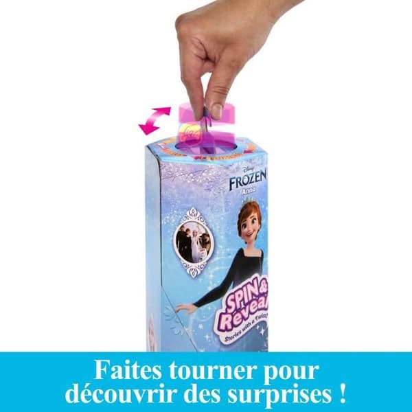 Spin &amp; Reveal Frozen-Anna- Mattel Disney Surprise Doll HXD27