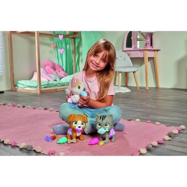 Smoby - Skäm bort Petz - Kanin att adoptera - 4 tillbehör - Ledad - Trä och kiss - Adoptionscertifikat - från 3 år och uppåt